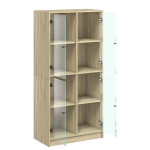 vidaXL Highboard with Doors Sonoma Oak 68x37x142 cm Engineered Wood