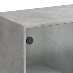 vidaXL Highboard with Doors Concrete Grey 68x37x142 cm Engineered Wood