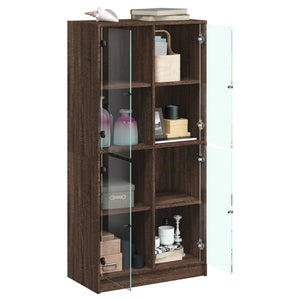 vidaXL Highboard with Doors Brown Oak 68x37x142 cm Engineered Wood