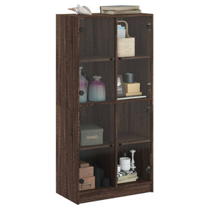 vidaXL Highboard with Doors Brown Oak 68x37x142 cm Engineered Wood