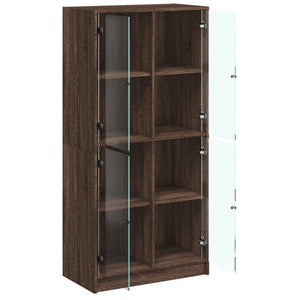 vidaXL Highboard with Doors Brown Oak 68x37x142 cm Engineered Wood