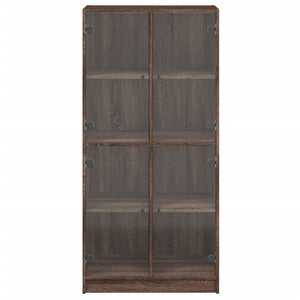 vidaXL Highboard with Doors Brown Oak 68x37x142 cm Engineered Wood