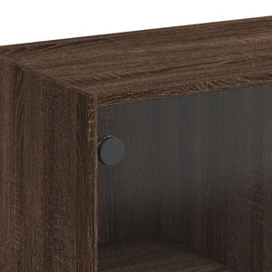 vidaXL Highboard with Doors Brown Oak 68x37x142 cm Engineered Wood