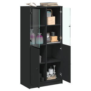 vidaXL Highboard with Doors Black 68x37x142 cm Engineered Wood