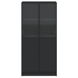 vidaXL Highboard with Doors Black 68x37x142 cm Engineered Wood