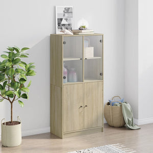 vidaXL Highboard with Doors Sonoma Oak 68x37x142 cm Engineered Wood