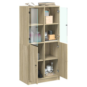 vidaXL Highboard with Doors Sonoma Oak 68x37x142 cm Engineered Wood