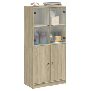 vidaXL Highboard with Doors Sonoma Oak 68x37x142 cm Engineered Wood