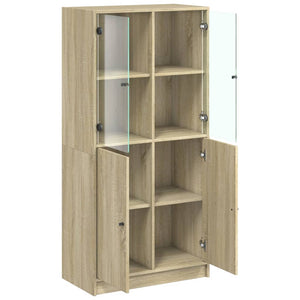 vidaXL Highboard with Doors Sonoma Oak 68x37x142 cm Engineered Wood