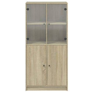 vidaXL Highboard with Doors Sonoma Oak 68x37x142 cm Engineered Wood