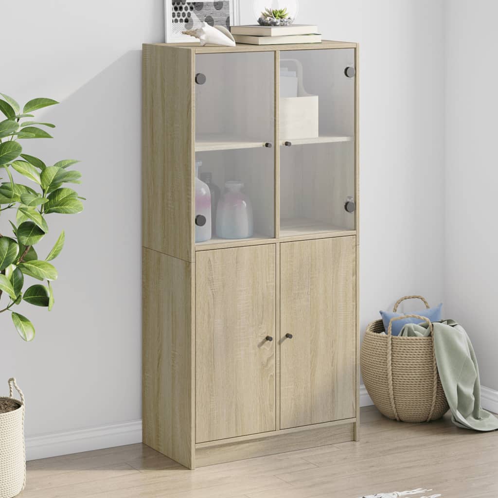 vidaXL Highboard with Doors Sonoma Oak 68x37x142 cm Engineered Wood