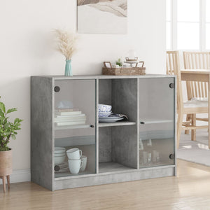 vidaXL Sideboard Concrete Grey 102x37x75.5 cm Engineered Wood