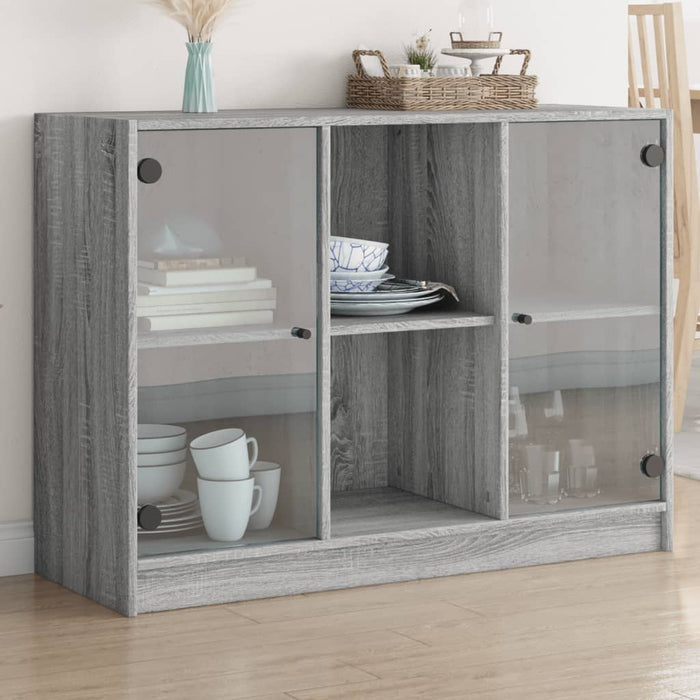 vidaXL Sideboard Grey Sonoma 102x37x75.5 cm Engineered Wood