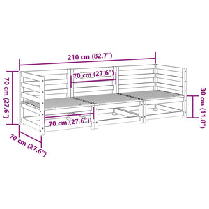 vidaXL 3 Piece Garden Sofa Set Wax Brown Solid Wood Pine