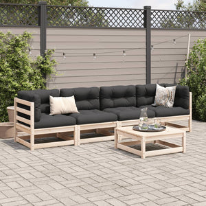 vidaXL 5 Piece Garden Sofa Set Solid Wood Pine