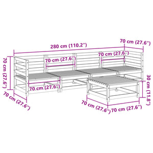 vidaXL 5 Piece Garden Sofa Set Solid Wood Pine