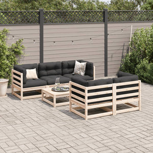 vidaXL 6 Piece Garden Sofa Set Solid Wood Pine