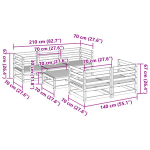 vidaXL 6 Piece Garden Sofa Set Solid Wood Douglas Fir