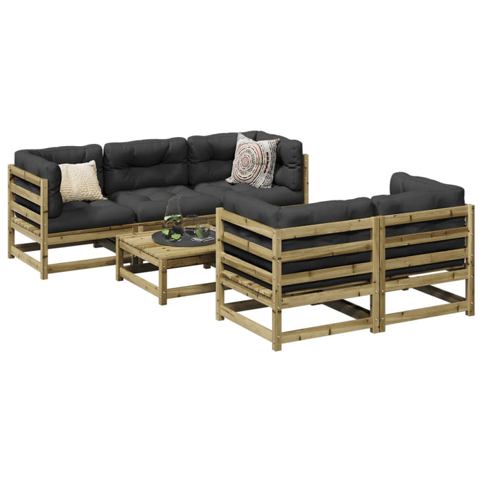 vidaXL 6 Piece Garden Sofa Set Impregnated Wood Pine