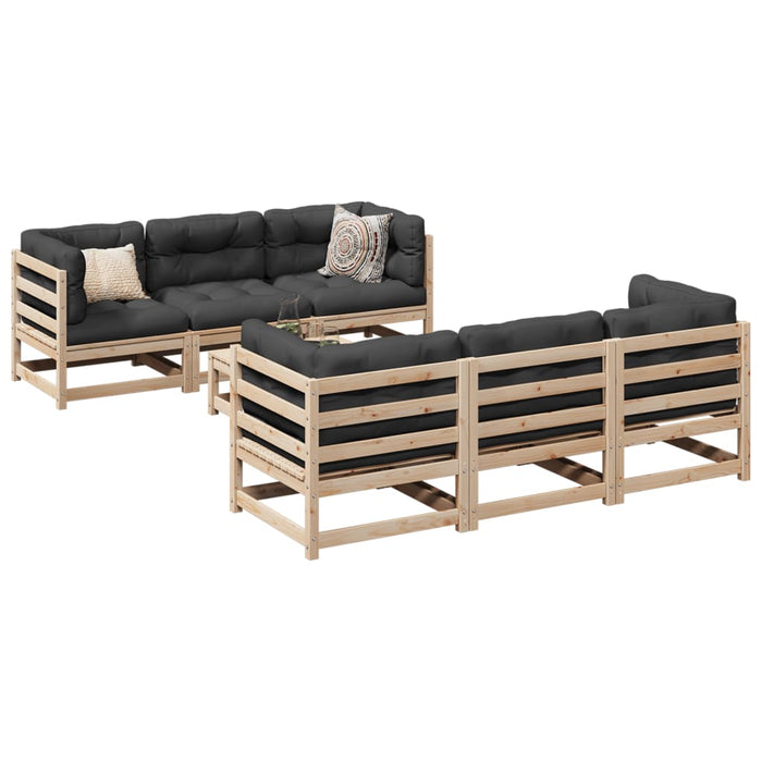 vidaXL 7 Piece Garden Sofa Set Solid Wood Pine