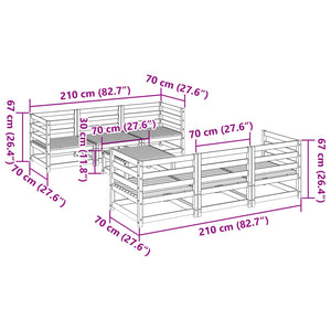 vidaXL 7 Piece Garden Sofa Set Solid Wood Douglas Fir