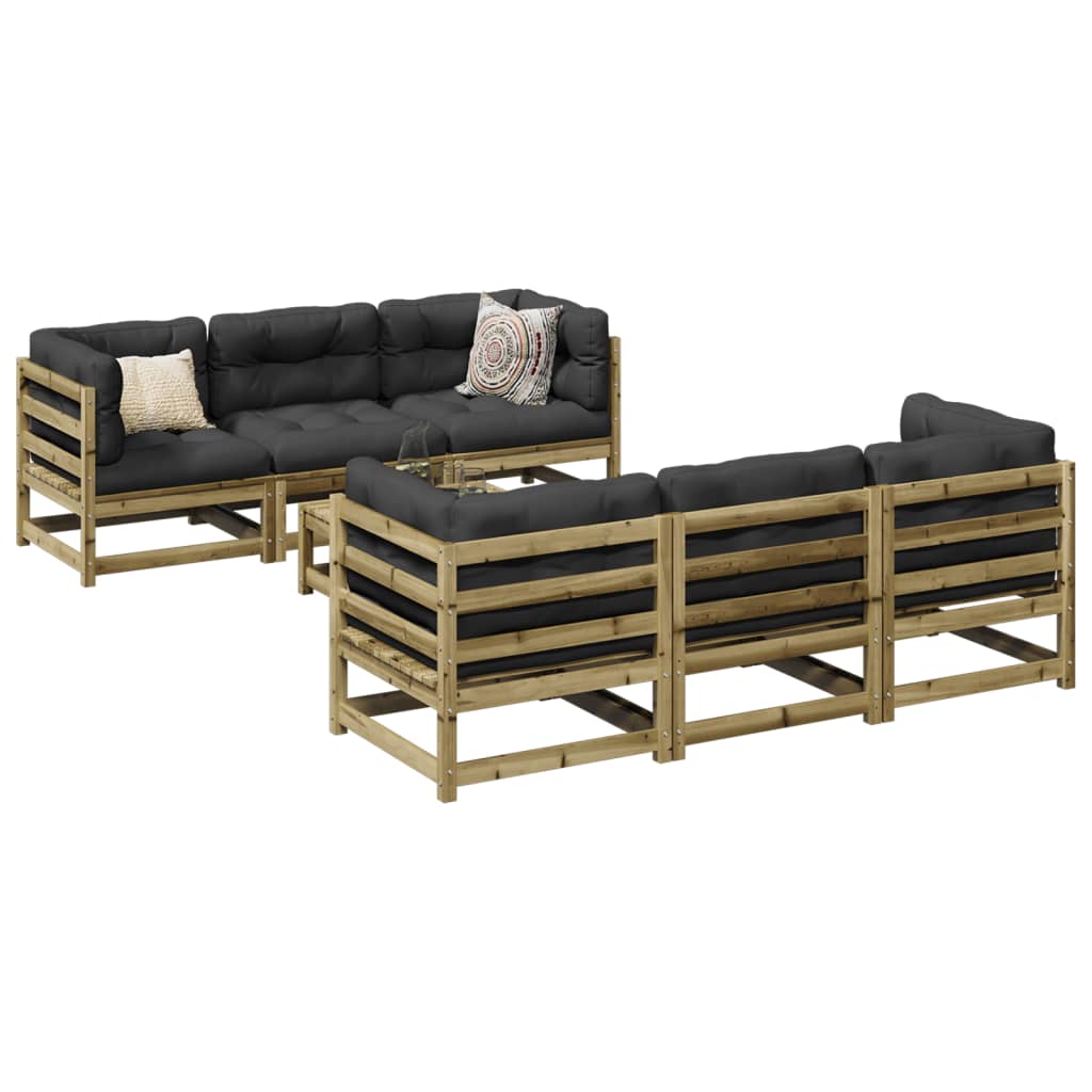 vidaXL 7 Piece Garden Sofa Set Impregnated Wood Pine