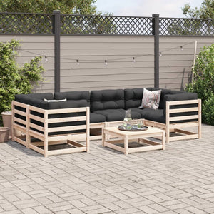 vidaXL 7 Piece Garden Sofa Set Solid Wood Pine