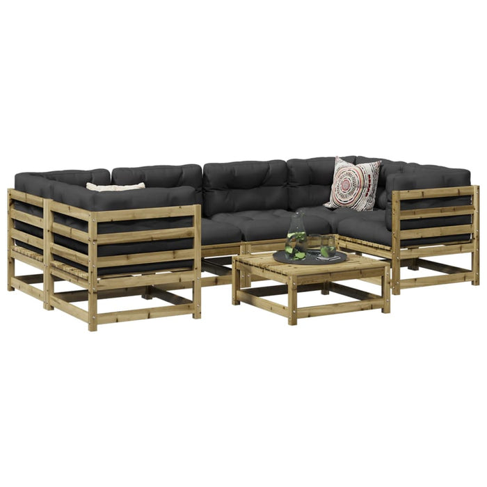 vidaXL 7 Piece Garden Sofa Set Impregnated Wood Pine