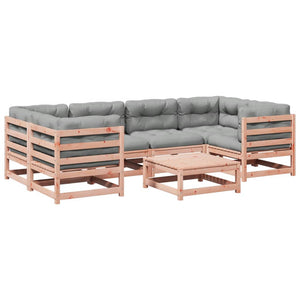 vidaXL 7 Piece Garden Sofa Set with Cushions Solid Wood Douglas Fir