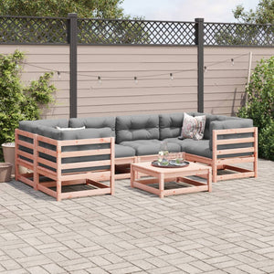 vidaXL 7 Piece Garden Sofa Set with Cushions Solid Wood Douglas Fir