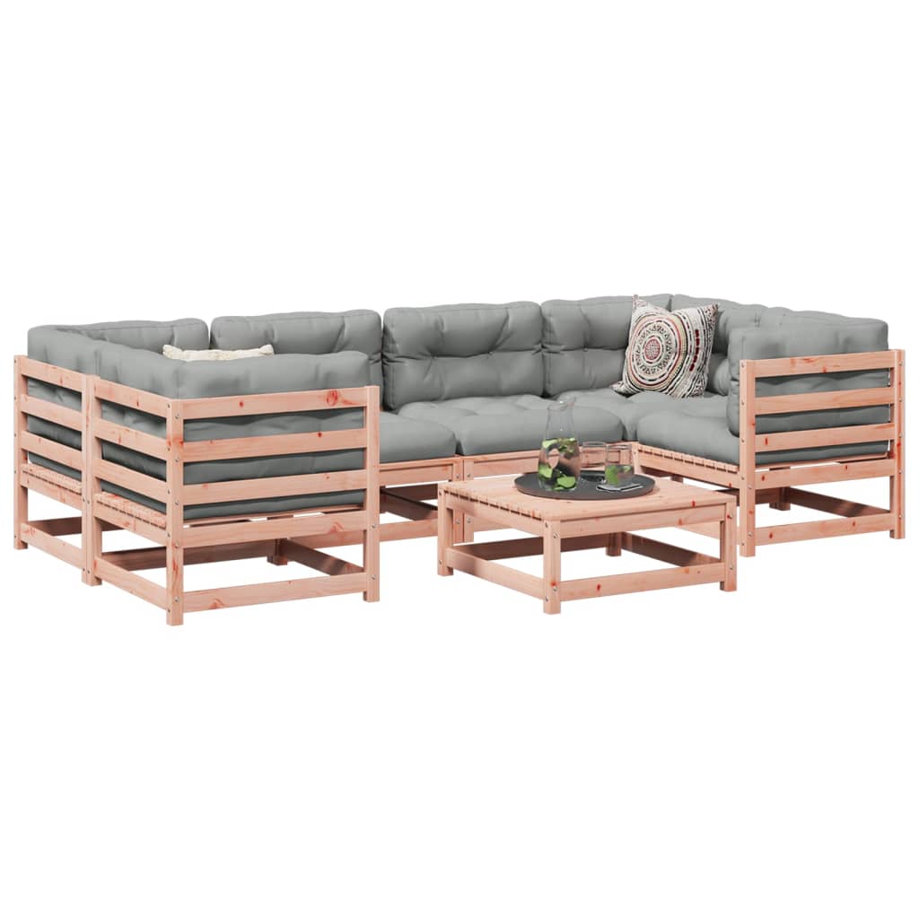 vidaXL 7 Piece Garden Sofa Set with Cushions Solid Wood Douglas Fir