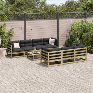 vidaXL 8 Piece Garden Sofa Set Impregnated Wood Pine