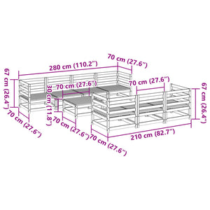 vidaXL 8 Piece Garden Sofa Set Impregnated Wood Pine