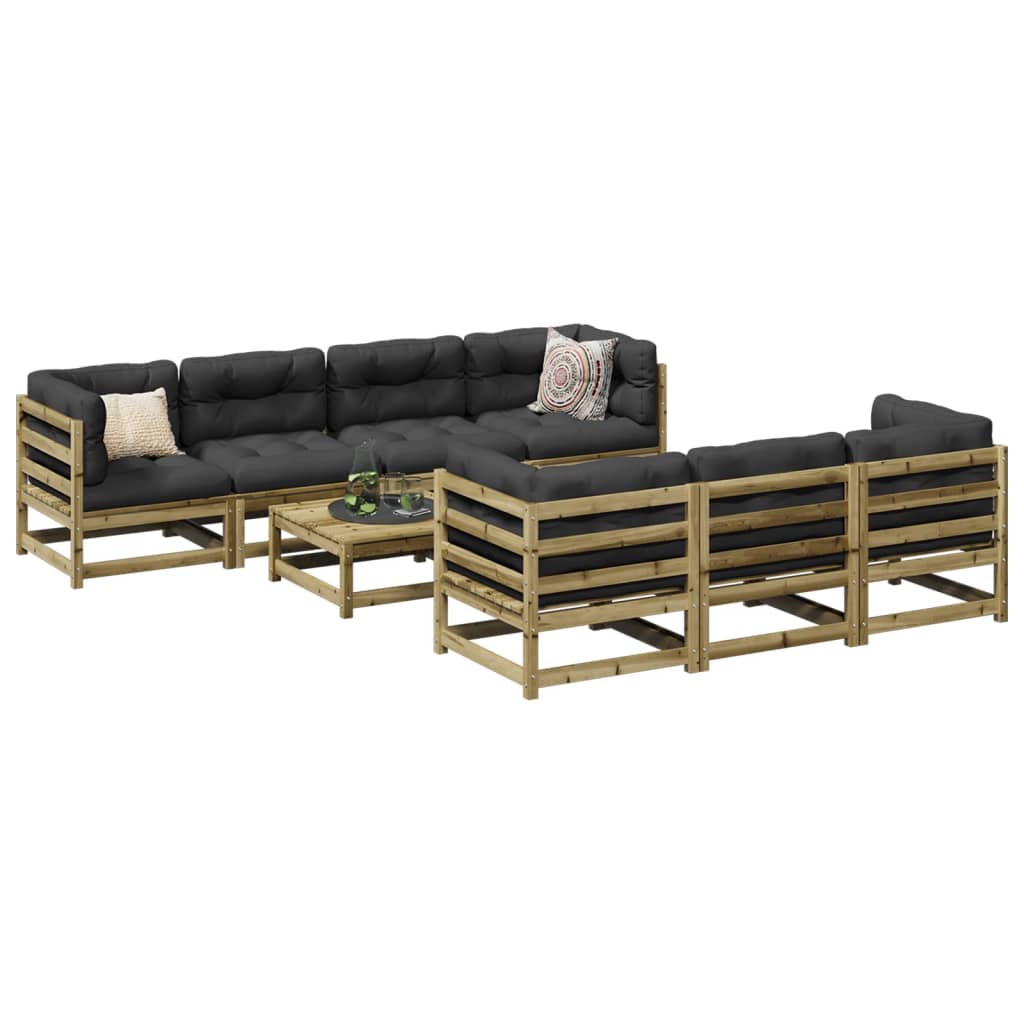 vidaXL 8 Piece Garden Sofa Set Impregnated Wood Pine