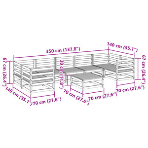 vidaXL 8 Piece Garden Sofa Set Solid Wood Douglas Fir