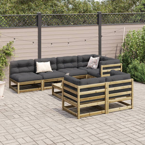 vidaXL 8 Piece Garden Sofa Set Impregnated Wood Pine