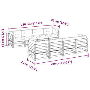 vidaXL 9 Piece Garden Sofa Set with Cushions Solid Wood Douglas Fir