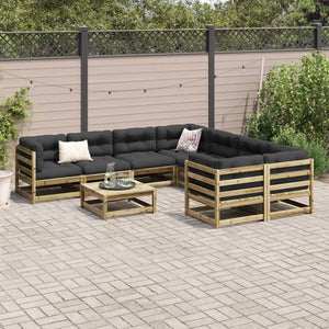 vidaXL 9 Piece Garden Sofa Set Impregnated Wood Pine