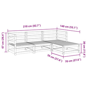 vidaXL 4 Piece Garden Sofa Set Solid Wood Douglas Fir