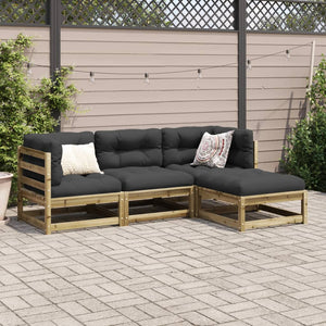 vidaXL 4 Piece Garden Sofa Set Impregnated Wood Pine