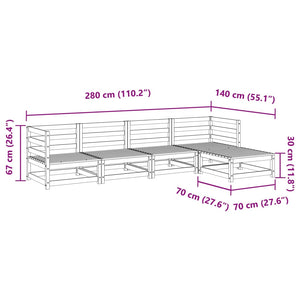 vidaXL 5 Piece Garden Sofa Set Solid Wood Douglas Fir