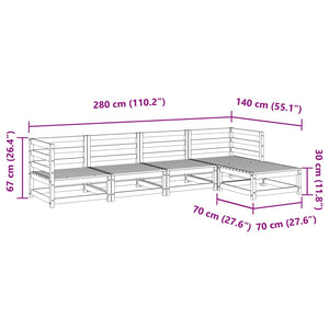 vidaXL 5 Piece Garden Sofa Set Impregnated Wood Pine