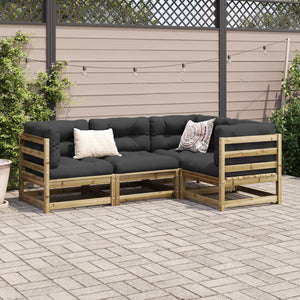 vidaXL 4 Piece Garden Sofa Set Impregnated Wood Pine