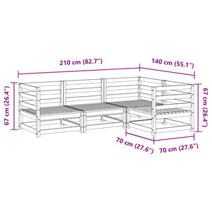 vidaXL 4 Piece Garden Sofa Set Impregnated Wood Pine