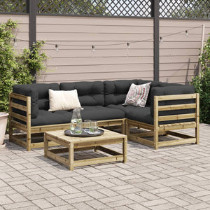 vidaXL 5 Piece Garden Sofa Set Impregnated Wood Pine