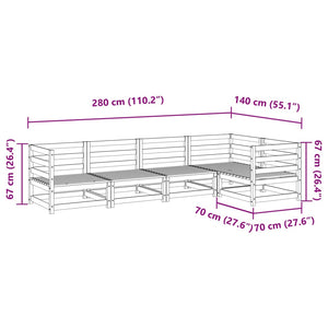 vidaXL 5 Piece Garden Sofa Set Solid Wood Pine