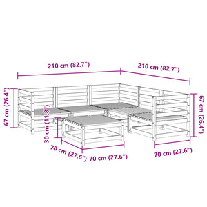 vidaXL 6 Piece Garden Sofa Set Wax Brown Solid Wood Pine