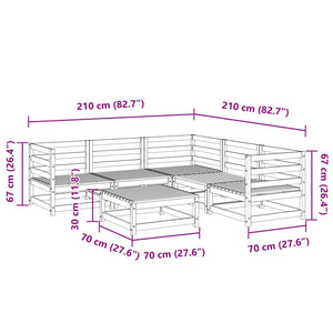 vidaXL 6 Piece Garden Sofa Set Solid Wood Douglas Fir