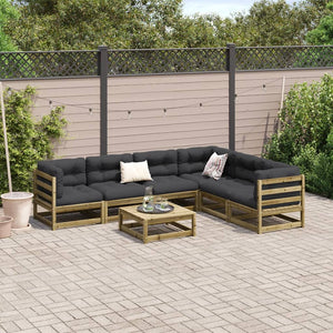 vidaXL 7 Piece Garden Sofa Set Impregnated Wood Pine