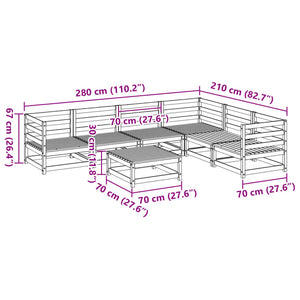 vidaXL 7 Piece Garden Sofa Set Impregnated Wood Pine